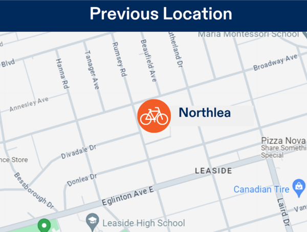 Map of Leaside Learn to Bike program