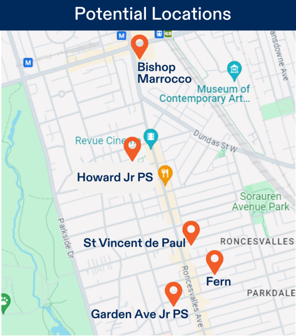 Map of potential camp locations for Roncesvalles Camp Location