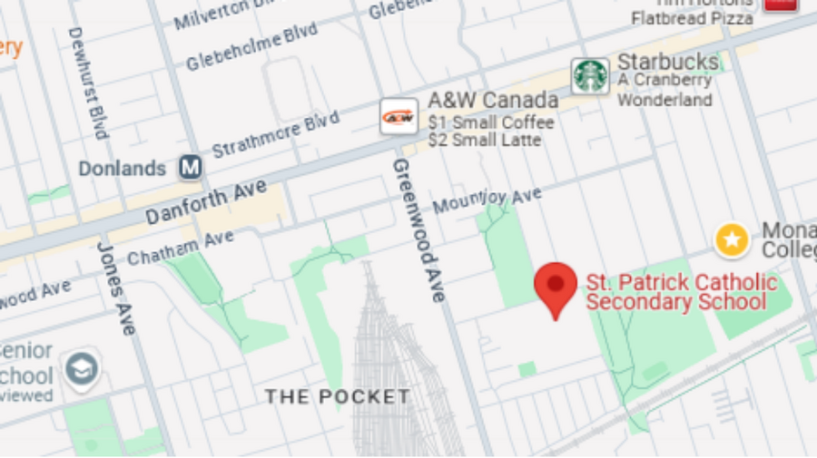 St Patrick School East York Toronto Standard First Aid Map