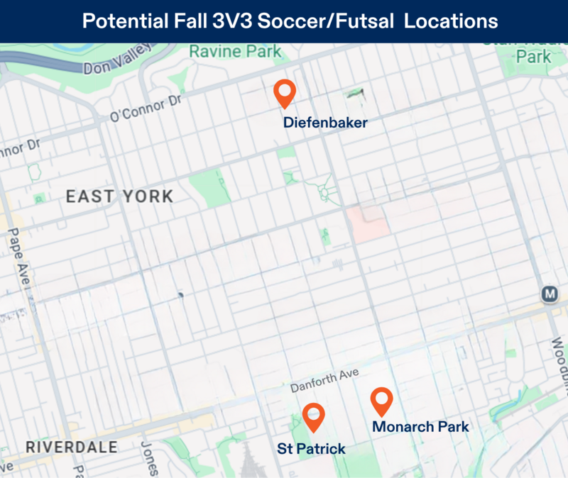 East York Soccer Location Map