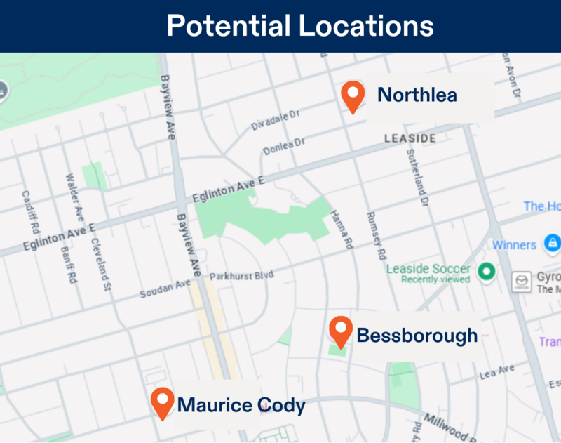 Leaside Soccer Location Map