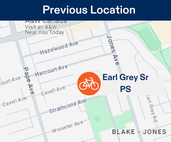 Map of East York Learn to Bike Program location