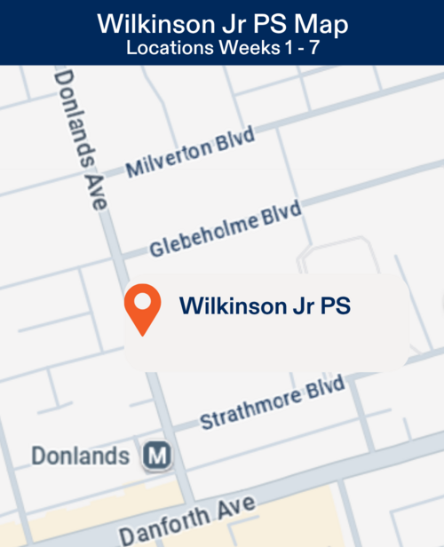 East York Camp location map - Wilkinson Jr PS