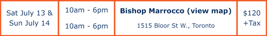 Standard First Aid, Bishop Marrocco High Pak Toronto July 13 & 14