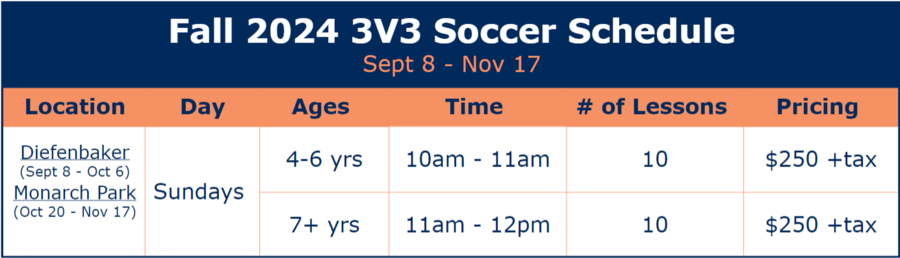 Spring 3V3 Soccer Schedule Diefenbaker Elementary Schoon in East York, Toronto