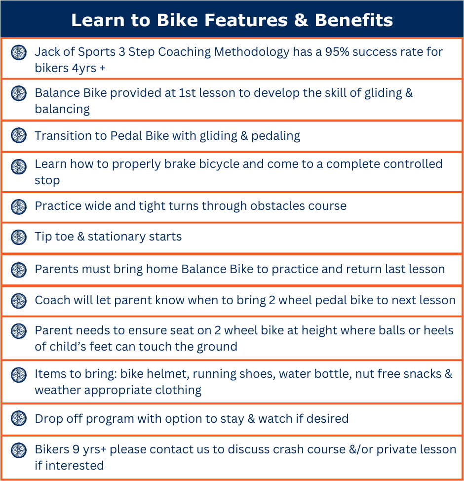 Roncesvalles Learn to Bike Program Features & Benefits