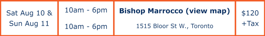 Standard First Aid, Bishop Marrocco High Pak Toronto August 10 & 11