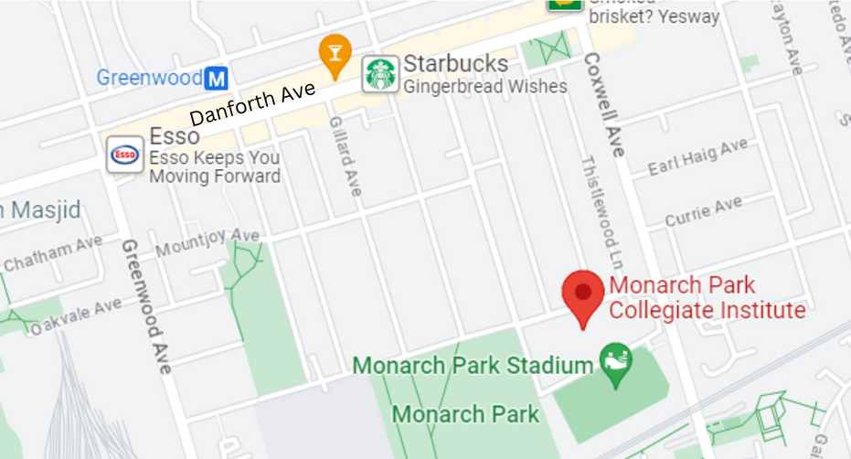 Monarch Park pool swimming lessons map