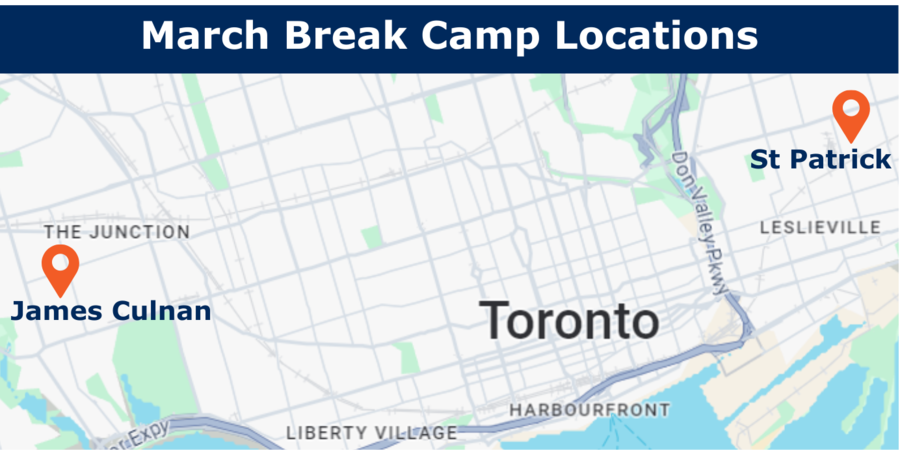 Art & Science Camp location map for Toronto, High Park & East York