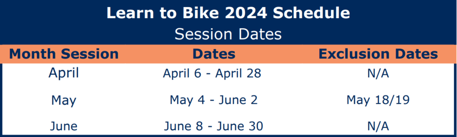 Etobicoke, Castlebar PS Toronto, Learn to Bike Spring 2024 Schedule