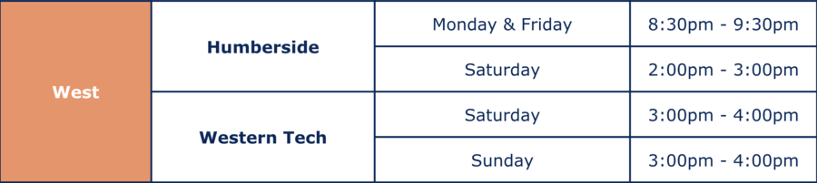 West Toronto Racing Club Schedule