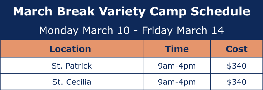 March Break Science Camp Schedule & Fees