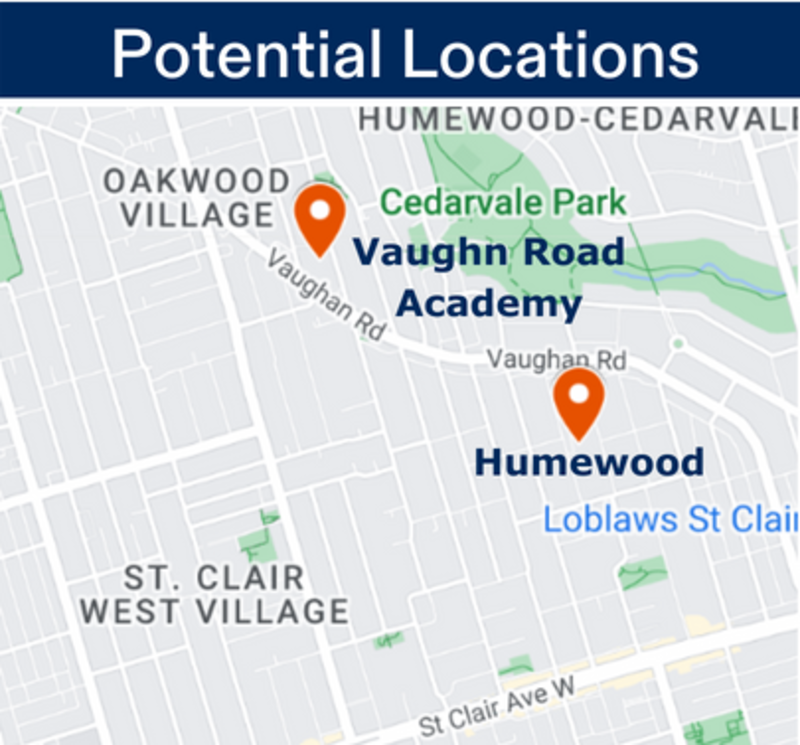 Wychwood Park Area Toronto Learn to Bike Program Location Map