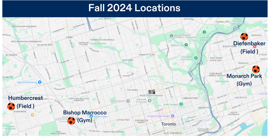 Fall Soccer location map