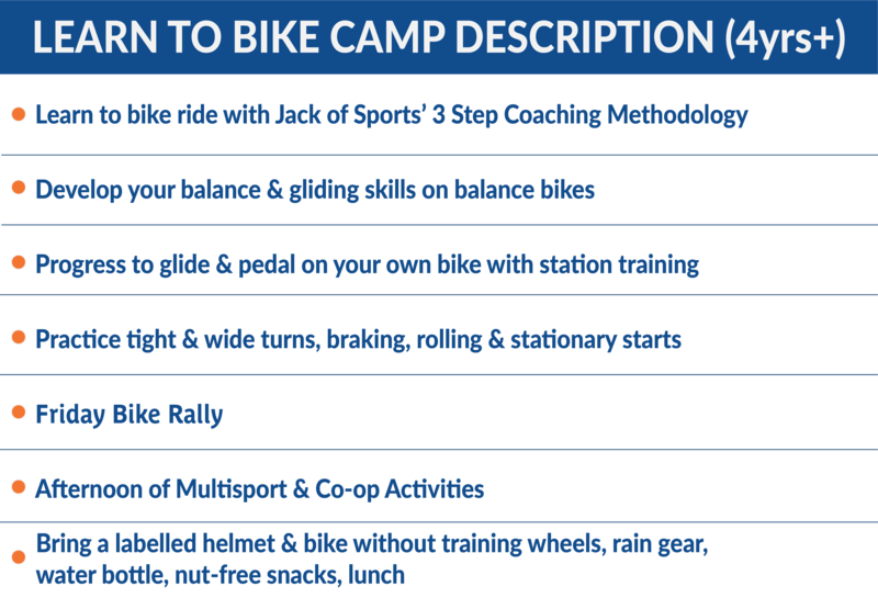 Learn to Bike Camp Description