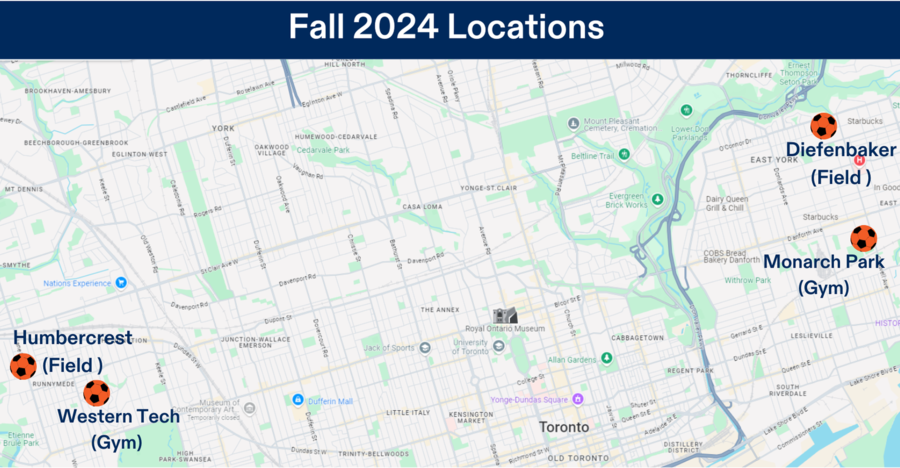 Fall Soccer location map