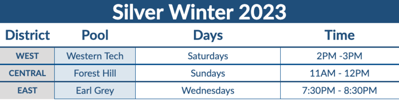 silver winter schedule